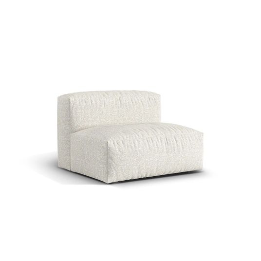 Boucle Modul Armless, "Martina", 1 Seat, 106x90x75, Grey Beige Melange
