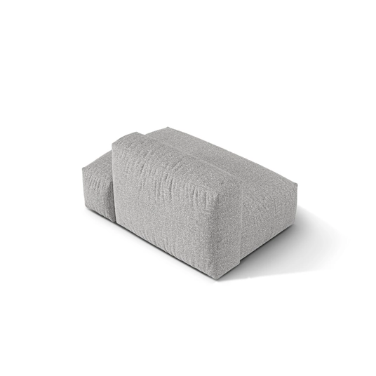 Boucle right sofa, "Martina", 2 Seats, 133x106x75, Silver