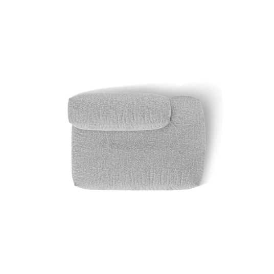 Boucle right sofa, "Martina", 2 Seats, 133x106x75, Silver