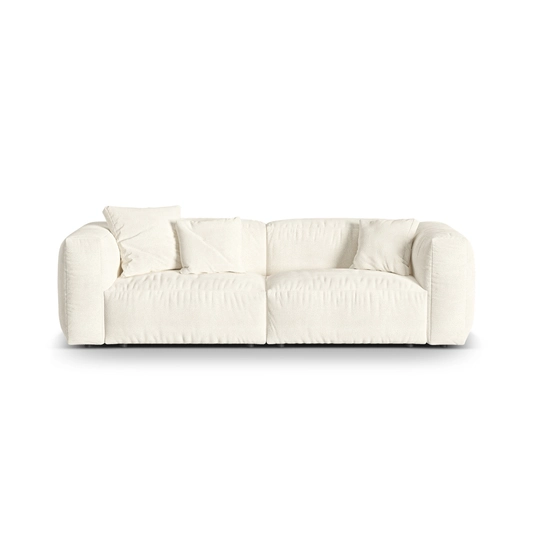 Boucle Modular Sofa, "Martina", 3 Seats, 240x106x75, Ivory