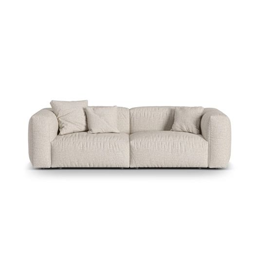 Boucle Modular Sofa, "Martina", 3 Seats, 240x106x75, Beige