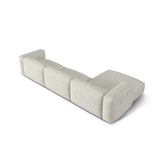 Boucle Modular Left Corner Sofa, "Martina", 3 Seats, 330x176x75, Grey Beige Melange