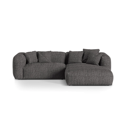 Boucle Modular Right Corner Sofa, "Martina", 2 Seats, 280x176x75, Anthracite