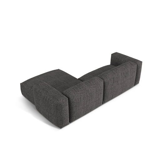 Boucle Modular Right Corner Sofa, "Martina", 2 Seats, 280x176x75, Anthracite