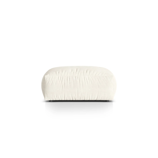 Boucle large pouf, "Martina", 1 Seat, 106x106x44, Ivory