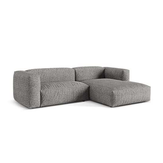 Boucle Modular Right Corner Sofa, "Martina", 2 Seats, 280x176x75, Graphite