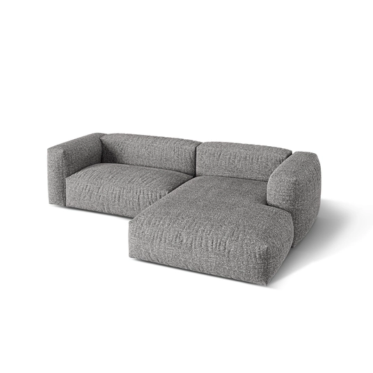Boucle Modular Right Corner Sofa, "Martina", 2 Seats, 280x176x75, Graphite