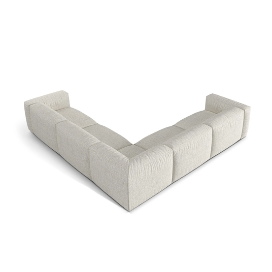 Boucle modular symmetrical corner sofa, "Martina", 5 Seats, 312x312x75, Grey Beige Melange