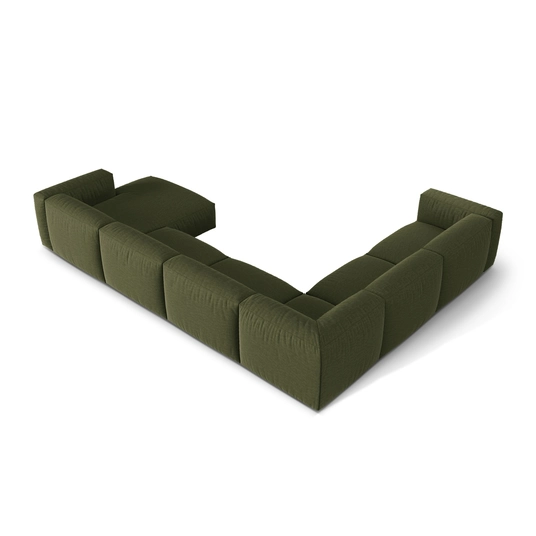 Modular Left Corner Sofa, "Martina", 6 Seats, 404x312x75, Green