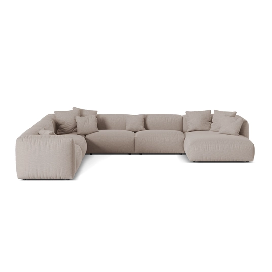 Modular Left Corner Sofa, "Martina", 6 Seats, 404x312x75, Dark Beige