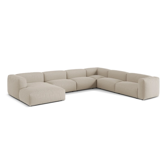 Modular Right Corner Sofa, "Martina", 6 Seats, 404x312x75, Light Beige