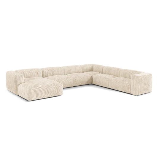 Modular Right Corner Sofa, "Martina", 6 Seats, 404x312x75, Light Beige