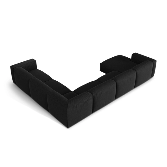 Modular Right Corner Sofa, "Martina", 6 Seats, 404x312x75, Black