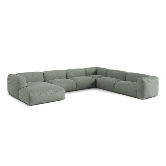 Modular Right Corner Sofa, "Martina", 6 Seats, 404x312x75, Moss Green