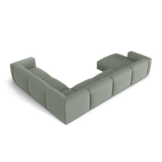 Modular Right Corner Sofa, "Martina", 6 Seats, 404x312x75, Moss Green