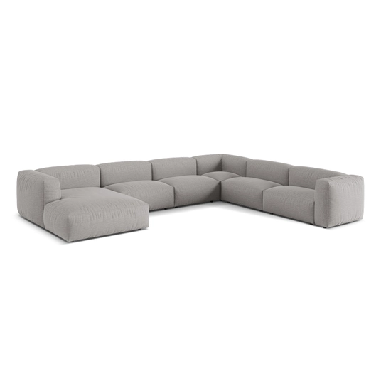 Modular Right Corner Sofa, "Martina", 6 Seats, 404x312x75, Light Grey