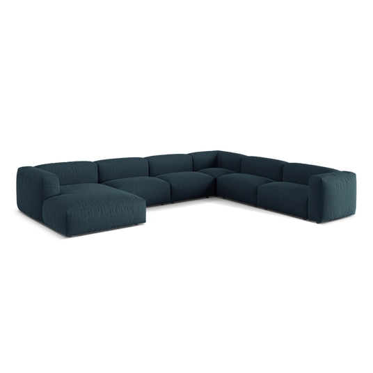 Modular Right Corner Sofa, "Martina", 6 Seats, 404x312x75, Blue Jeans