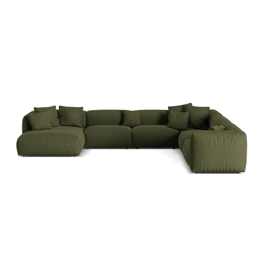 Modular Right Corner Sofa, "Martina", 6 Seats, 404x312x75, Green
