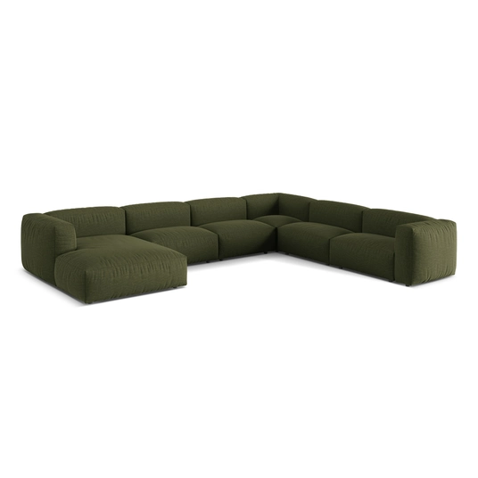 Modular Right Corner Sofa, "Martina", 6 Seats, 404x312x75, Green
