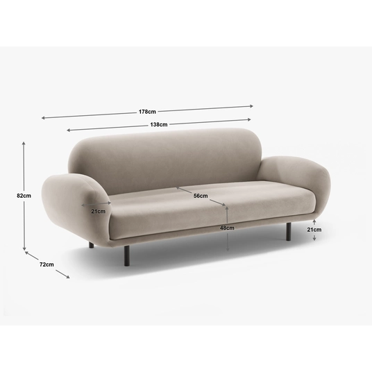 Sofa, "Poppy", 2 Seats, 178x72x82, Sand