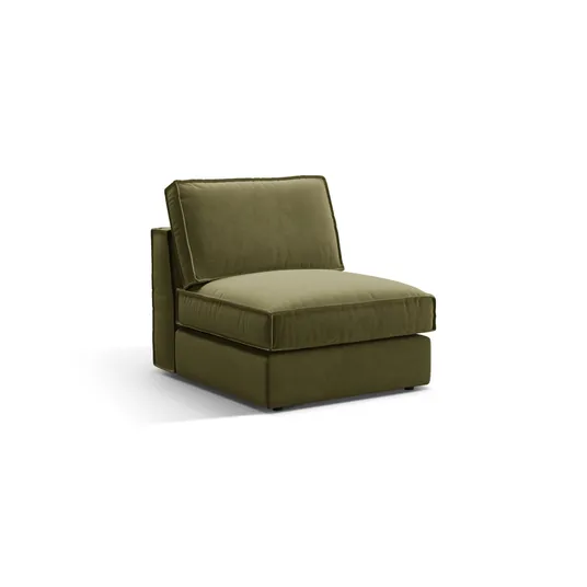 Velvet Modul Armless, "Pola", 1 Seat, 80x103x88, Green