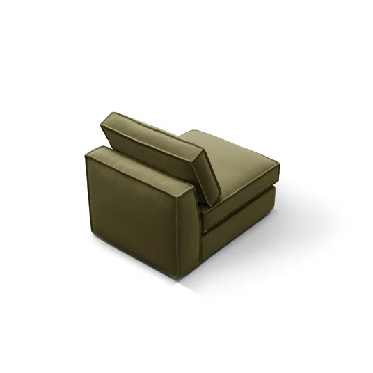 Velvet Modul Armless, "Pola", 1 Seat, 80x103x88, Green