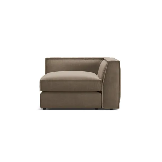 Velvet Modul Corner, "Pola", 1 Seat, 103x103x88, Grey Brown