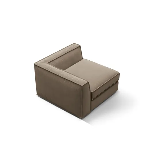 Velvet Modul Corner, "Pola", 1 Seat, 103x103x88, Grey Brown