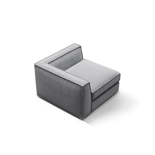 Velvet Modul Corner, "Pola", 1 Seat, 103x103x88, Grey