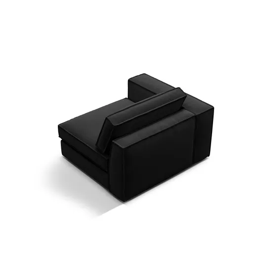 Velvet Modul Left, "Pola", 1 Seat, 118x103x88, Black