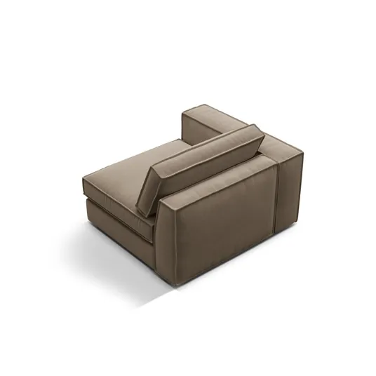 Velvet Modul Left, "Pola", 1 Seat, 118x103x88, Grey Brown