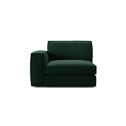 Velvet Modul Left, "Pola", 1 Seat, 118x103x88, Bottle Green