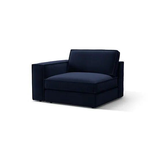 Velvet Modul Left, "Pola", 1 Seat, 118x103x88, Royal Blue