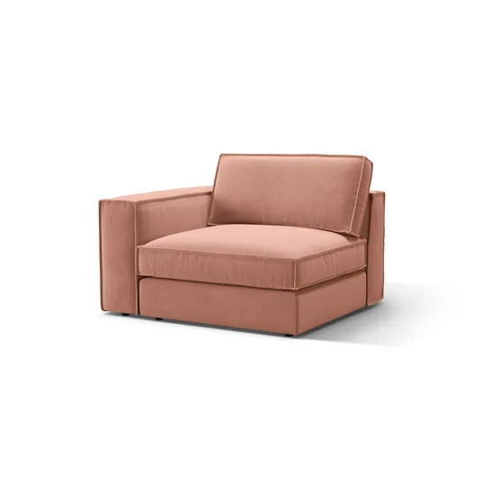 Velvet Modul Left, "Pola", 1 Seat, 118x103x88, Pink