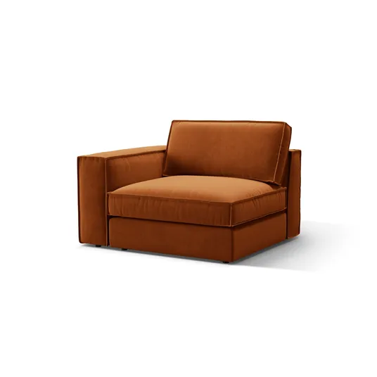 Velvet Modul Left, "Pola", 1 Seat, 118x103x88, Terracotta