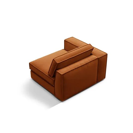 Velvet Modul Left, "Pola", 1 Seat, 118x103x88, Terracotta