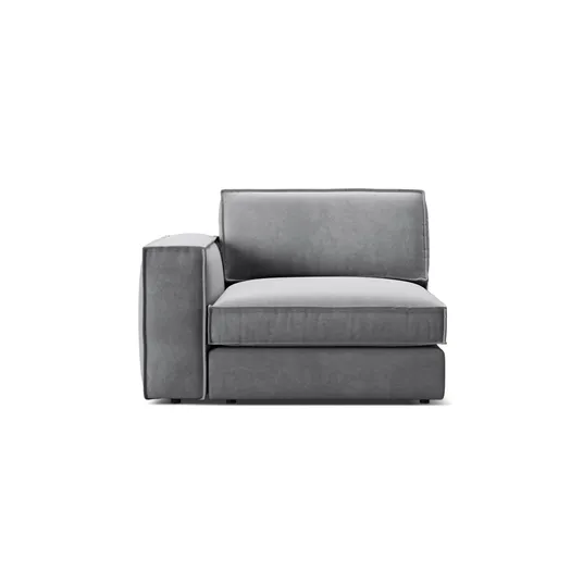 Velvet Modul Left, "Pola", 1 Seat, 118x103x88, Grey