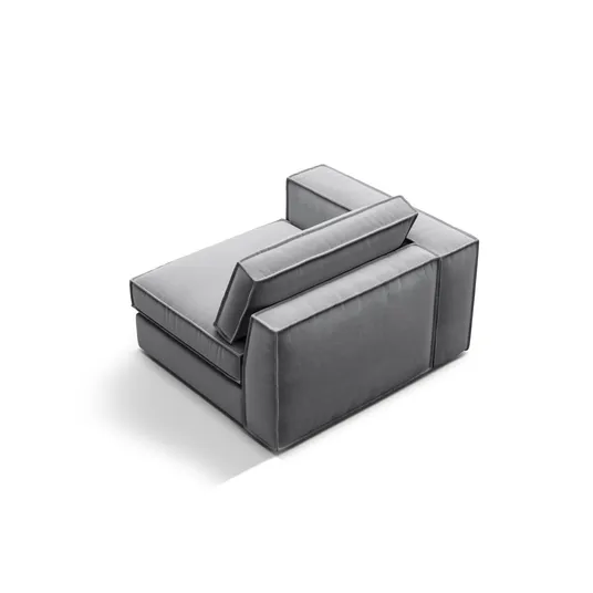 Velvet Modul Left, "Pola", 1 Seat, 118x103x88, Grey