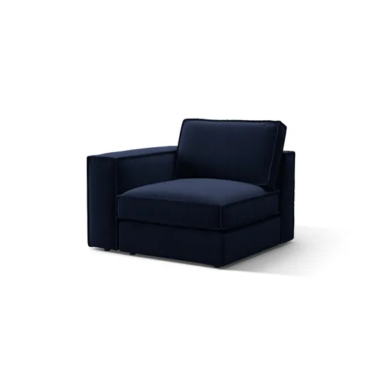 Velvet Modul Left, "Pola", 1 Seat, 103x103x88, Royal Blue