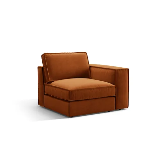 Velvet Modul Right, "Pola", 1 Seat, 103x103x88, Terracotta