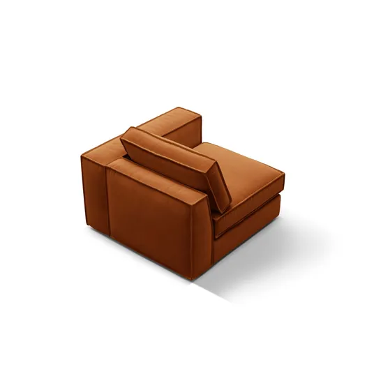 Velvet Modul Right, "Pola", 1 Seat, 103x103x88, Terracotta