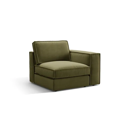 Velvet Modul Right, "Pola", 1 Seat, 103x103x88, Green