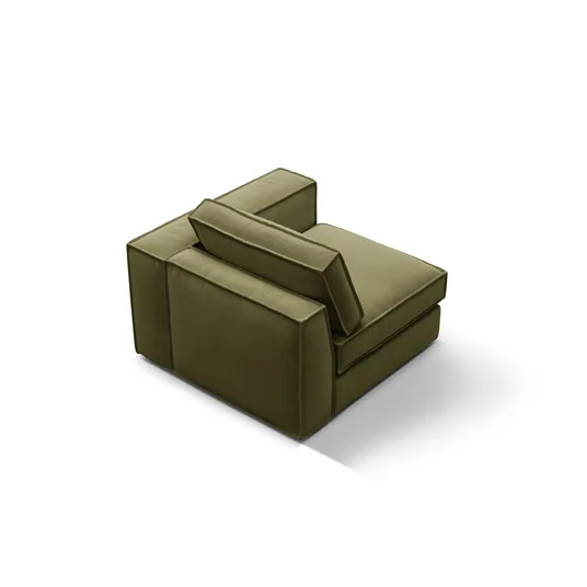 Velvet Modul Right, "Pola", 1 Seat, 103x103x88, Green