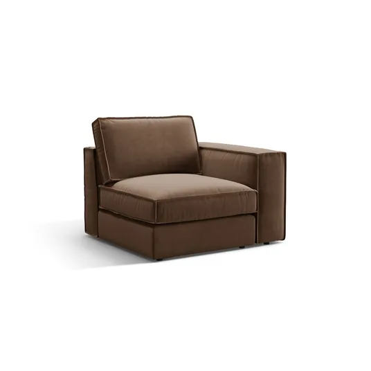 Velvet Modul Right, "Pola", 1 Seat, 103x103x88, Chocolate