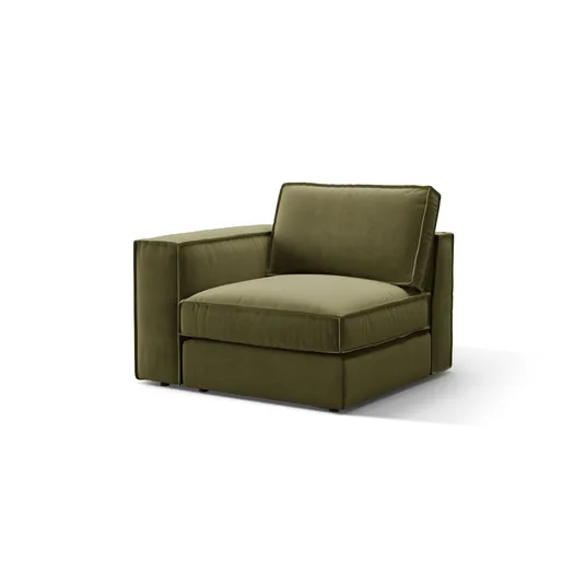 Velvet Modul Left, "Pola", 1 Seat, 103x103x88, Green