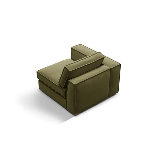 Velvet Modul Left, "Pola", 1 Seat, 103x103x88, Green
