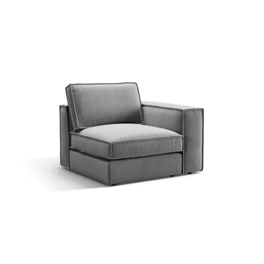 Velvet Modul Right, "Pola", 1 Seat, 103x103x88, Grey