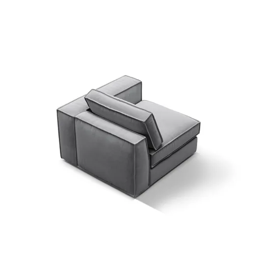 Velvet Modul Right, "Pola", 1 Seat, 103x103x88, Grey