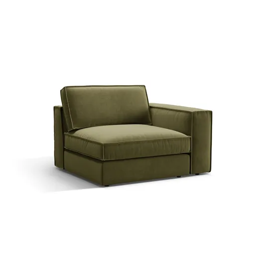 Velvet Modul Right, "Pola", 1 Seat, 118x103x88, Green