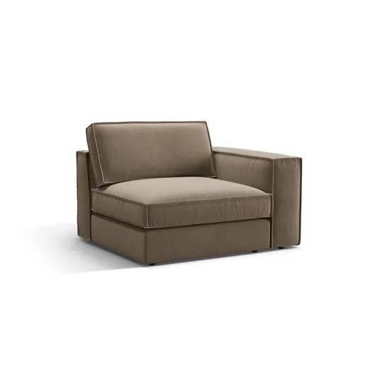 Velvet Modul Right, "Pola", 1 Seat, 118x103x88, Grey Brown